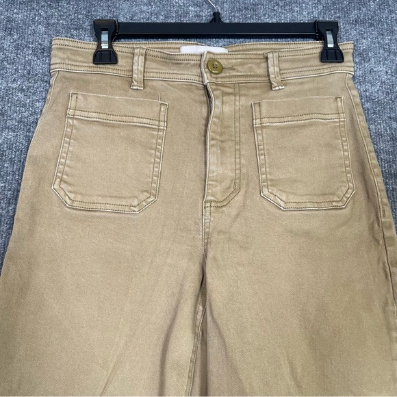 Everlane Womens 4 Tan High Rise Wide Leg Canvas Pocket Hipster Denim Jeans Pants - Picture 3 of 8
